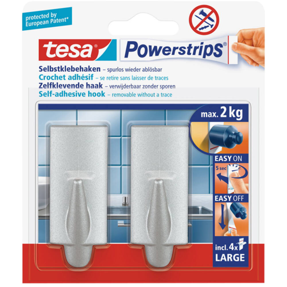 Tesa Powerstrips Large Trend Chroom