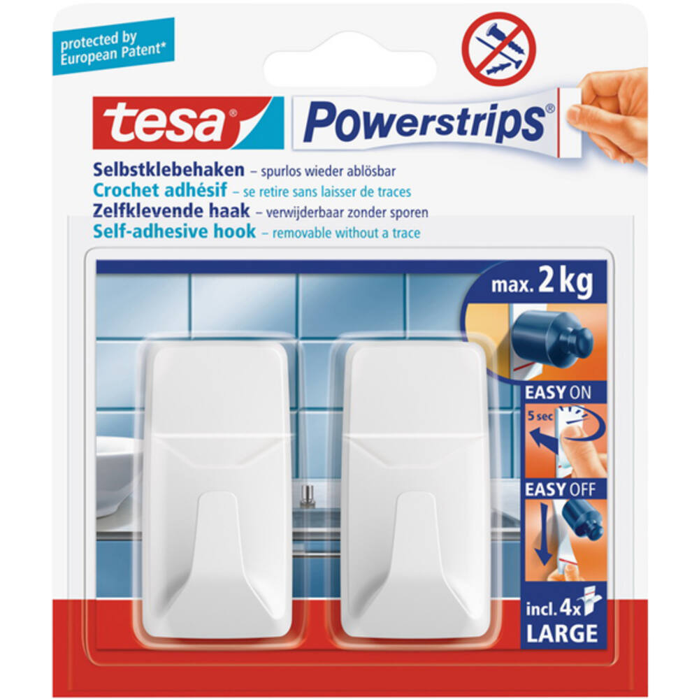 Tesa Powerstrips Large Rechthoekig Wit
