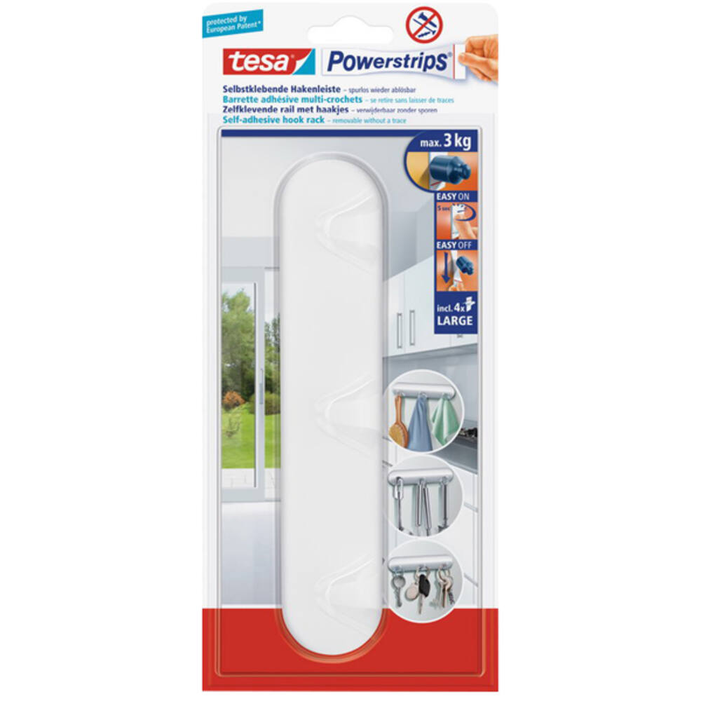 Tesa Powerstrips Hakenrek Wit