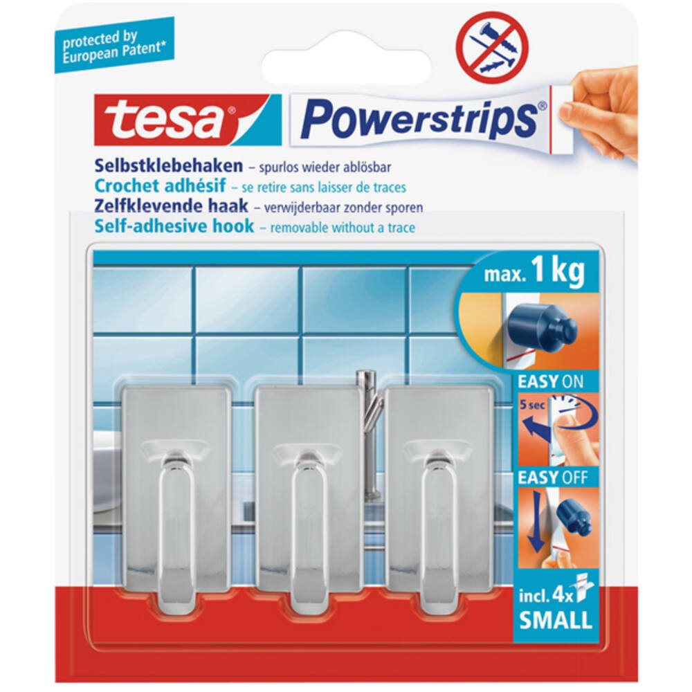 Tesa Powerstrips Small Classic Chroom