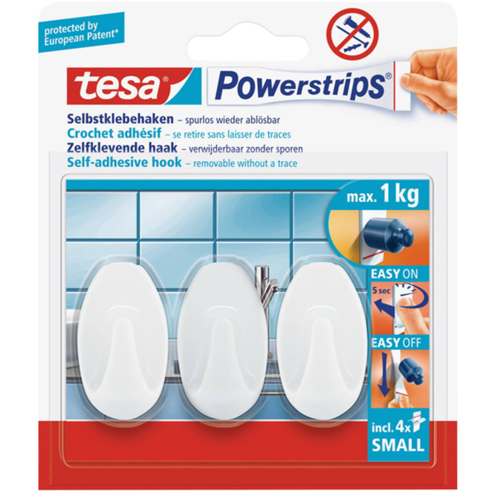 Tesa Powerstrips Small Ovaal Wit