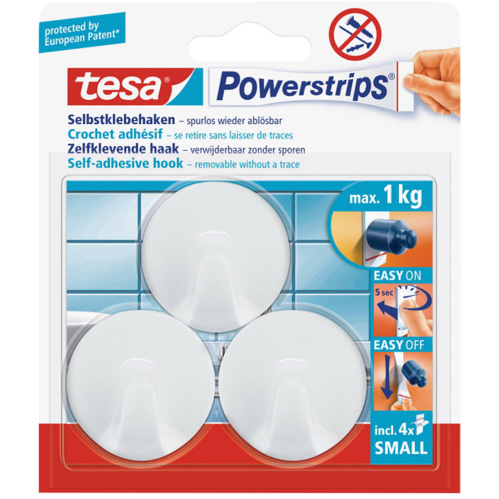 Tesa Powerstrips Small Rond Wit