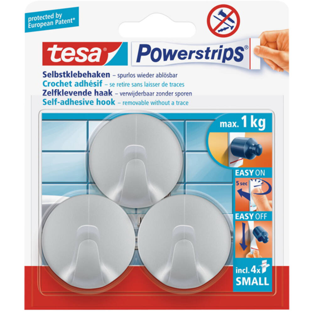 Tesa Powerstrips Small Rond Chroom
