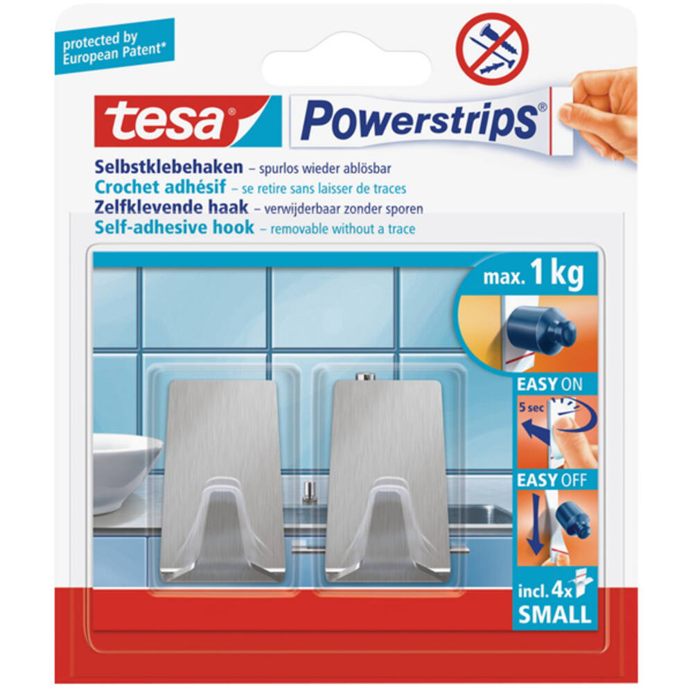Tesa Powerstrips Small Metaal Rechthoekig