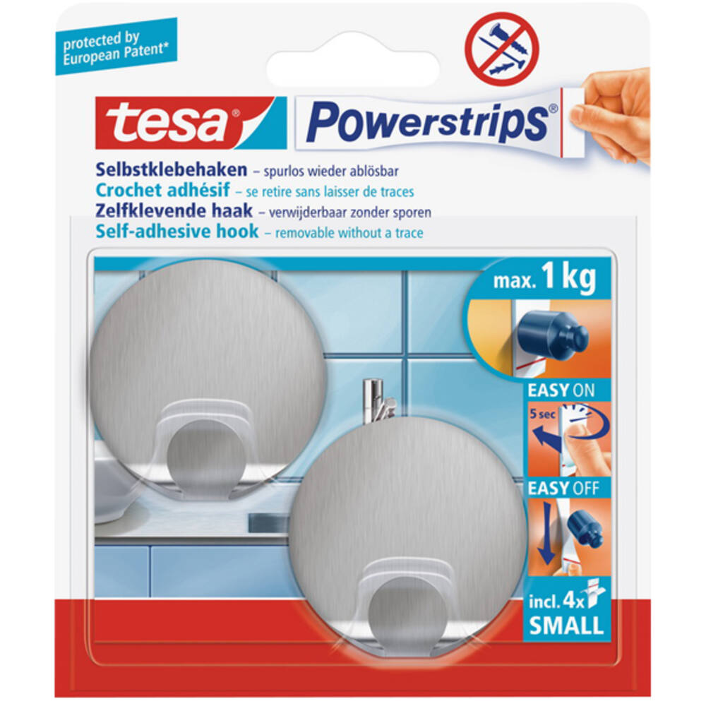 Tesa Powerstrips Small Metaal Rond