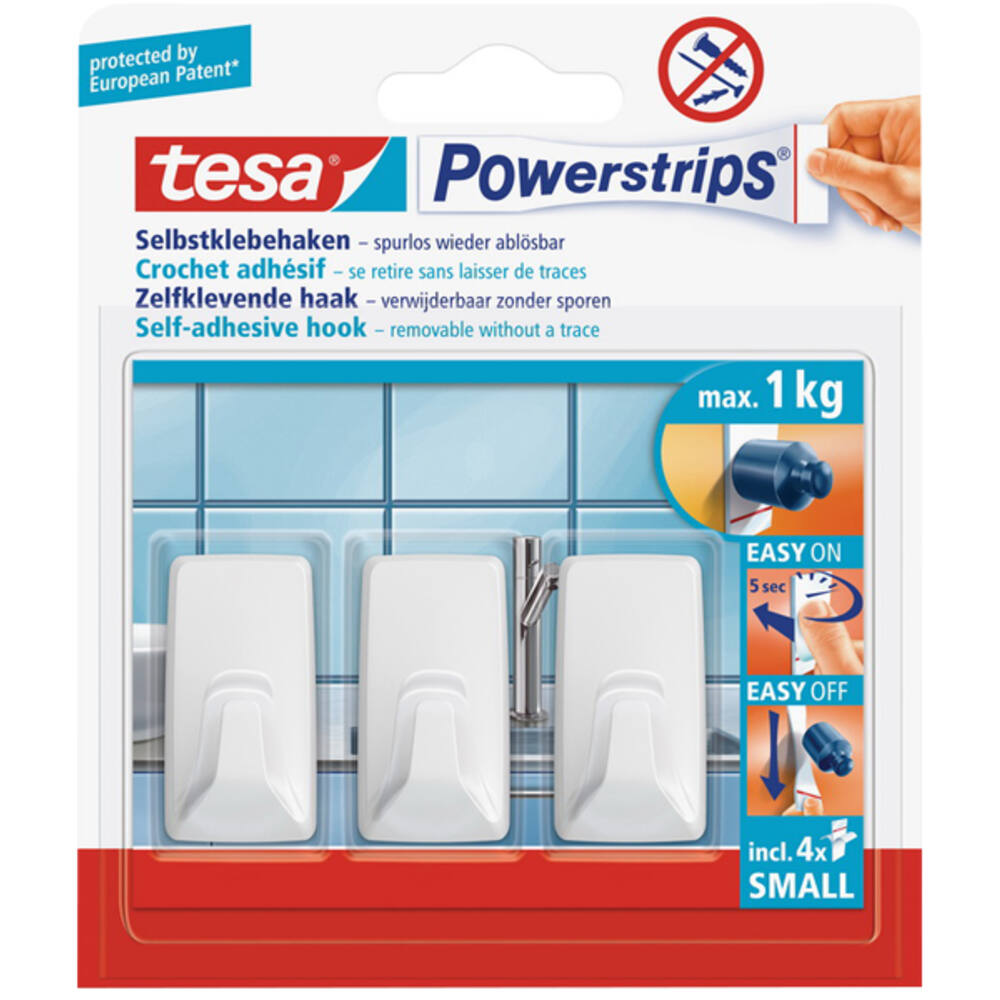 Tesa Powerstrips Small Rechthoekig Wit