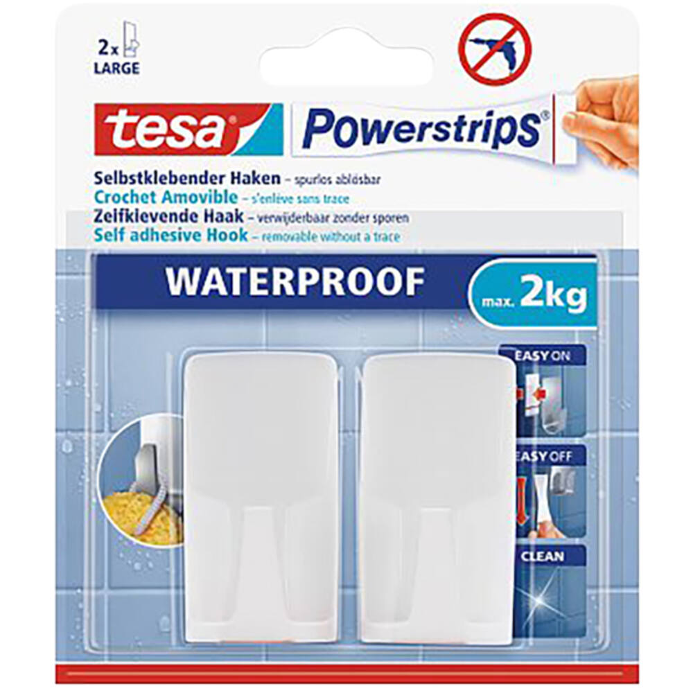 Tesa Powerstrips Waterproof Haken Wit