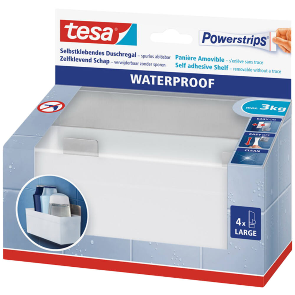 Tesa Powerstrips Waterproof Douchebakje Kunststof & RVS