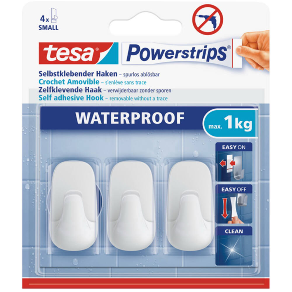 Tesa Powerstrips® Waterproof Haken Wit Small