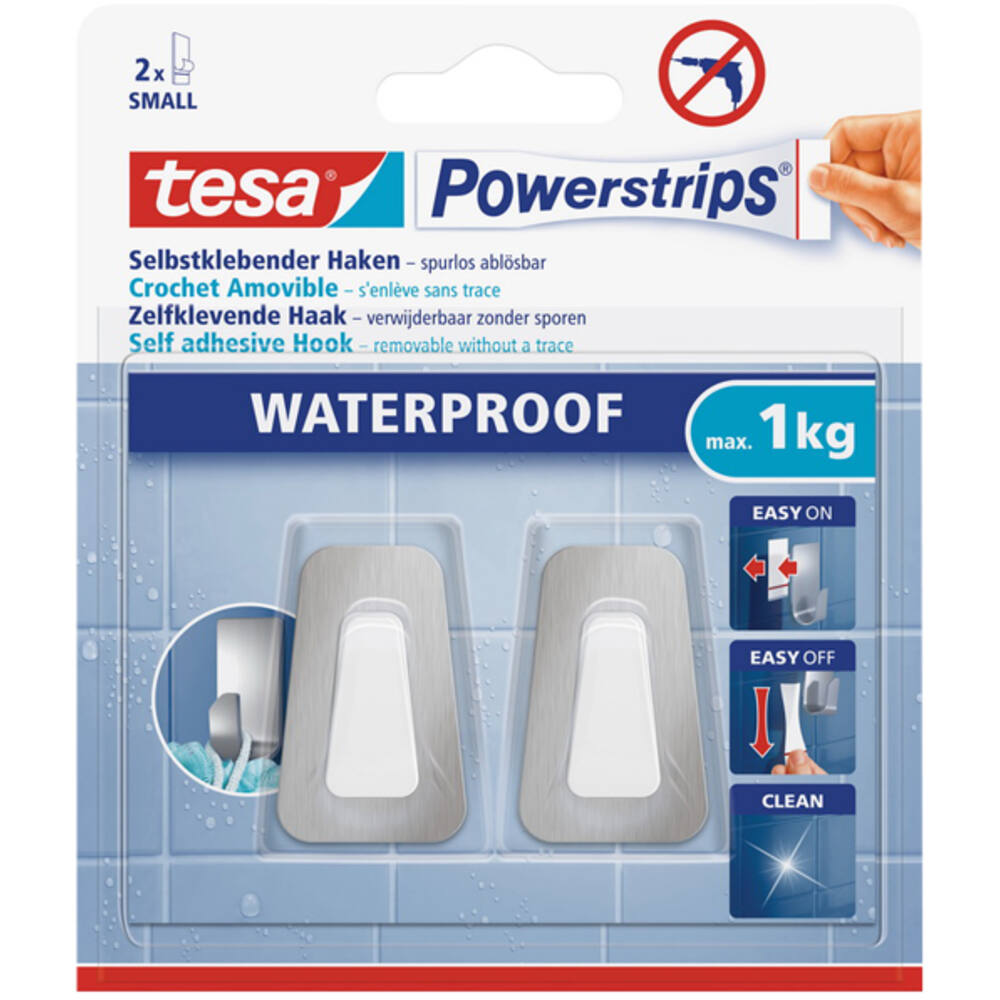 Tesa Powerstrips® Waterproof Haken S Metaal-Kunststof
