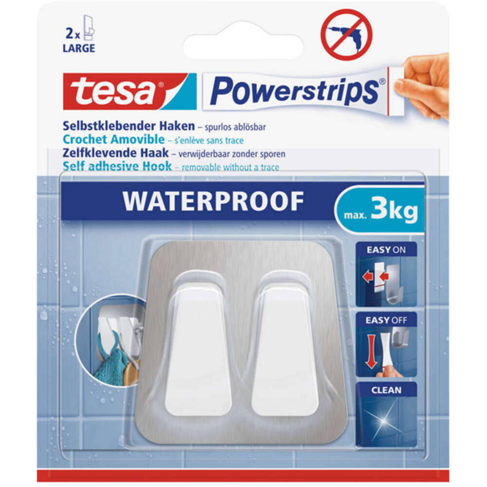 Tesa Powerstrips Waterproofduo Haak Metaal-Kunststof