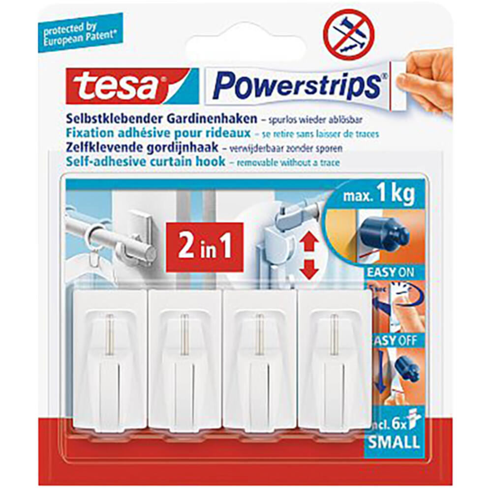 Tesa Powerstrips Fix Gordijnrails Haak Wit