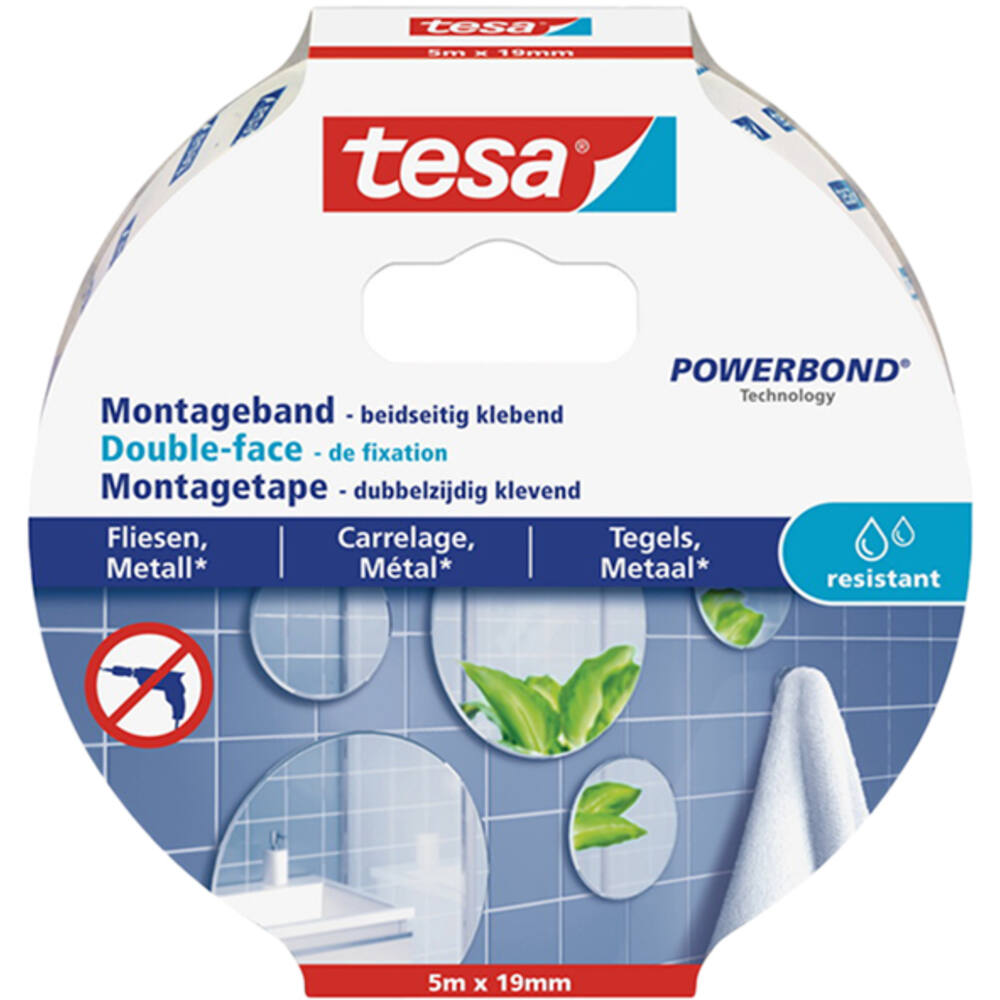 Tesa Powerbond® Montagetape Waterproof 5M x 19 mm