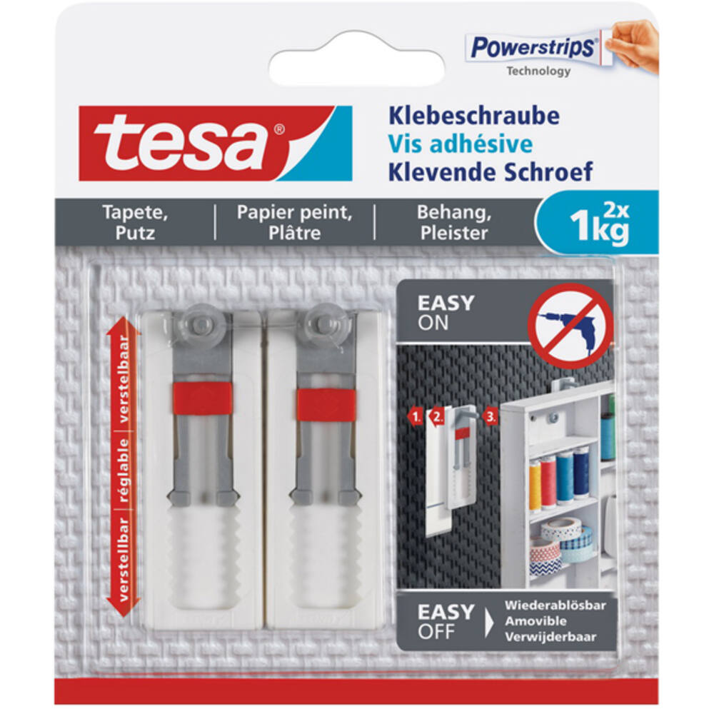 Tesa Verstelbare Klevende Schroef Gevoelige Oppervlakken 1 kg