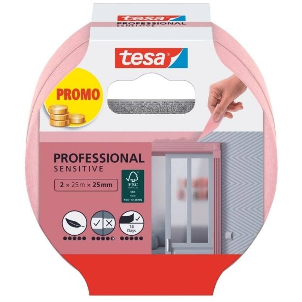 Tesa Afplakband Washi Sensitive 2x 25M x 25 mm