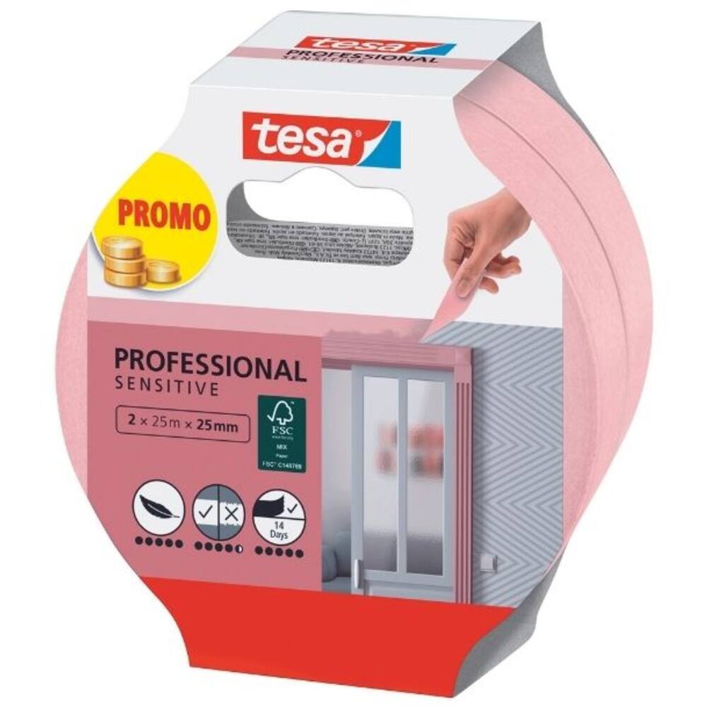 Tesa Afplakband Washi Sensitive 2x 25M x 25 mm