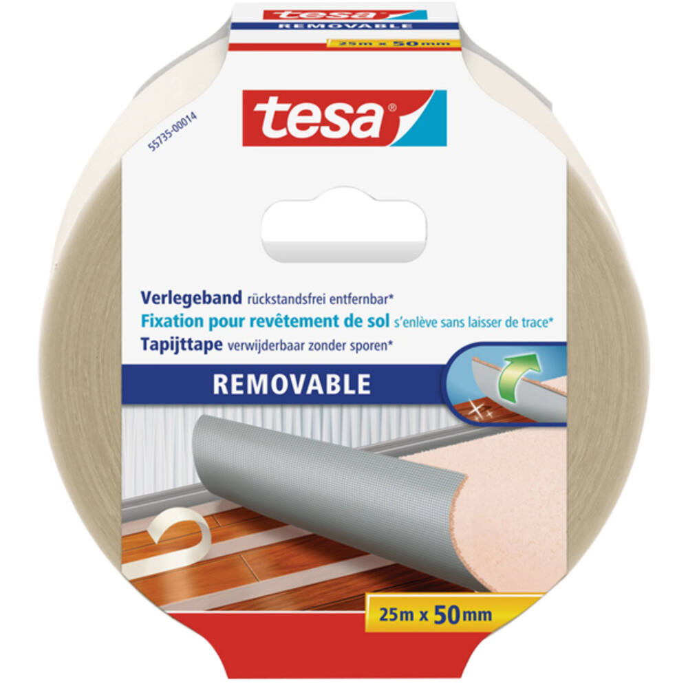 Tesa Tapijttape Verwijderbaar 25M x 50 mm