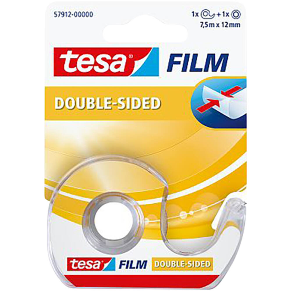 Tesa Tesafilm Dubbelzijdige 7,5M x 12  mm + Dispenser