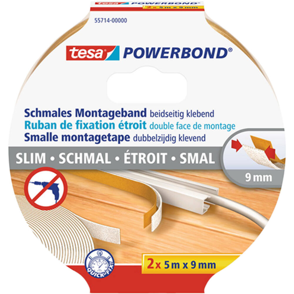 Tesa Powerbond Montagetape Small 2 x 5M x 9 mm