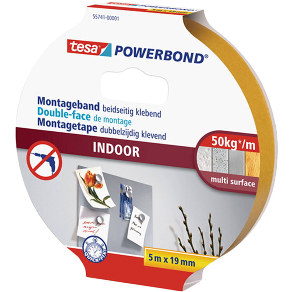 Tesa Powerbond Montagetape Indoor 5M x 19 mm