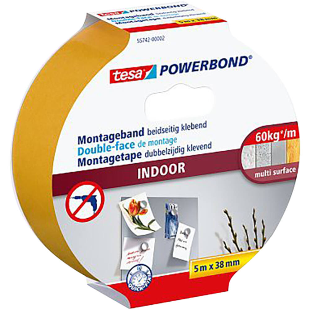 Tesa Powerbond Montagetape Indoor 5M x 38 mm