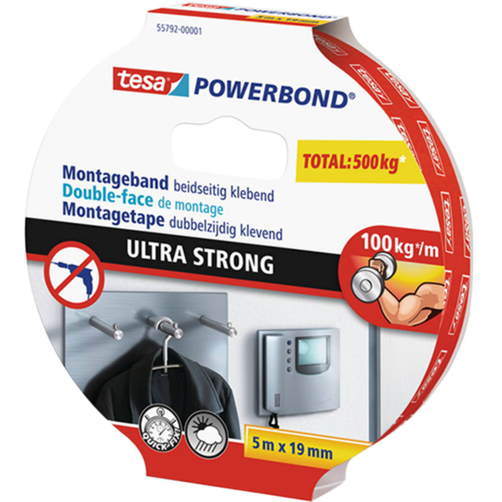 Tesa Powerbond Montagetape Ultra 5M x 19 mm