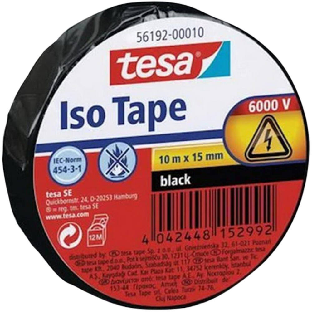 Tesa Electrische Isolatie 20M x 19 mm Zwart