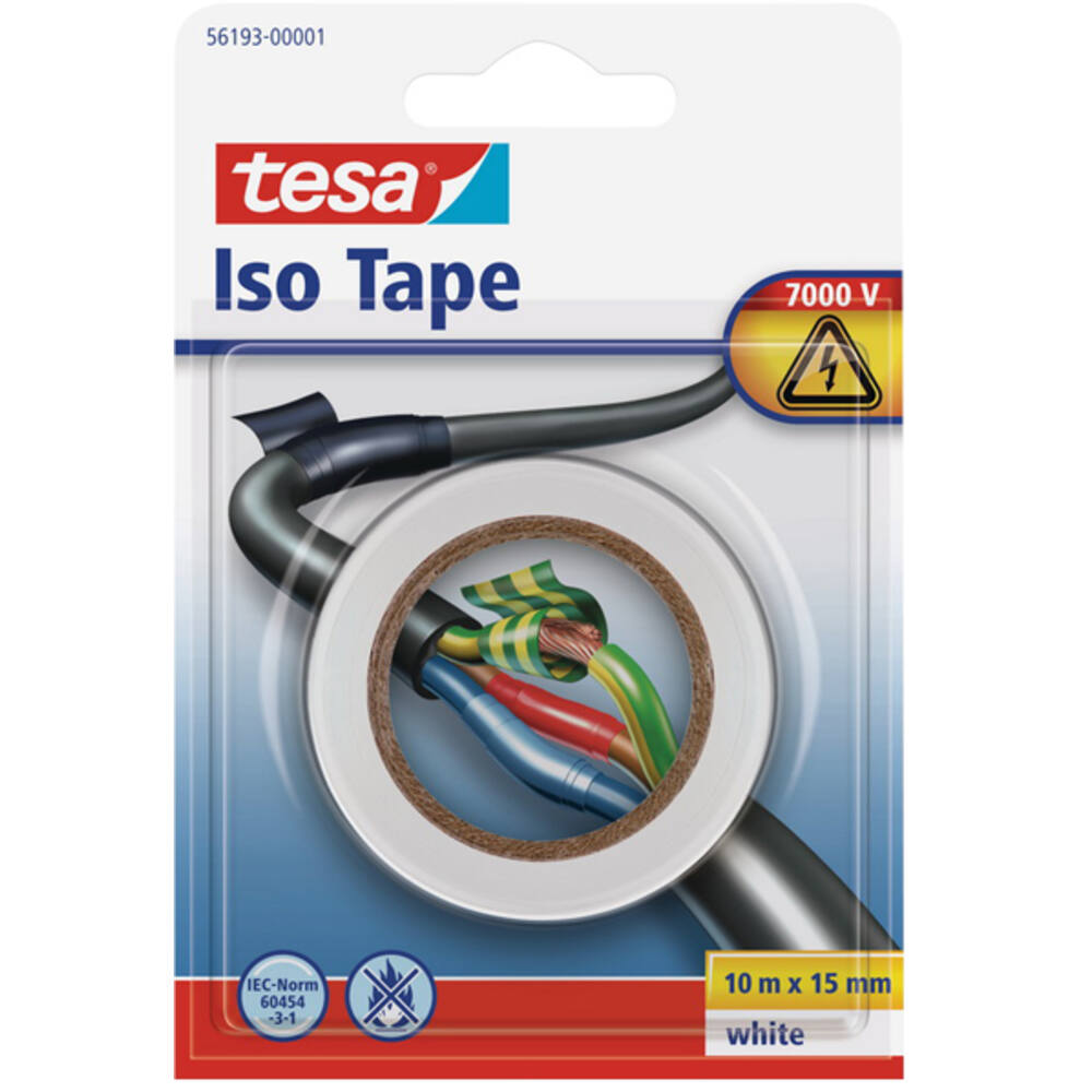 Tesa Electrische Isolatie 10M x 15 mm Wit