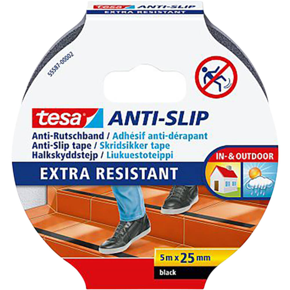 Tesa Anti-Slip 5M x 25 mm Zwart