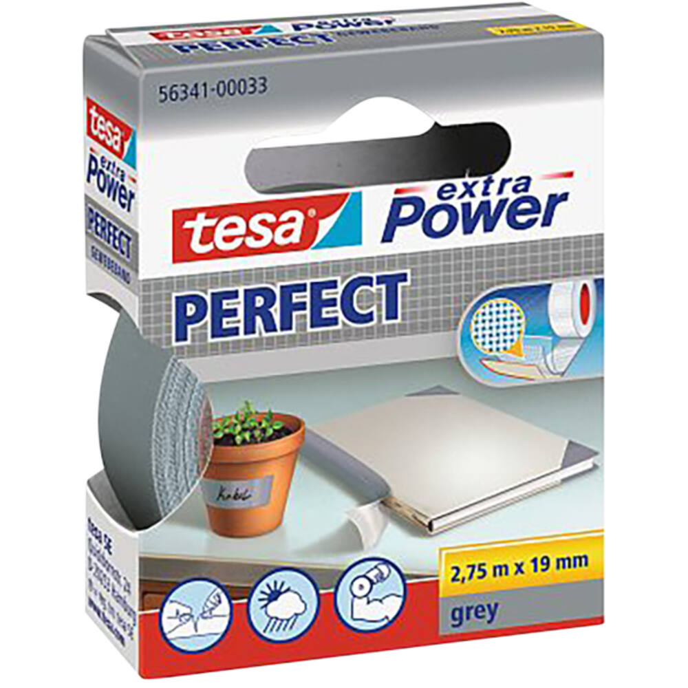 Tesa Extra Power® Perfect 2.75M x 19 mm Grijs