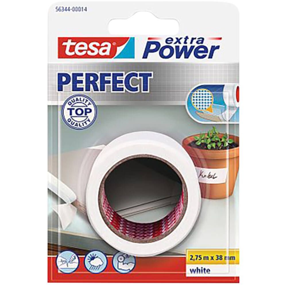 Tesa Extra Power Perfect 2.75 m x 38 mm Wit Ophangdoosje