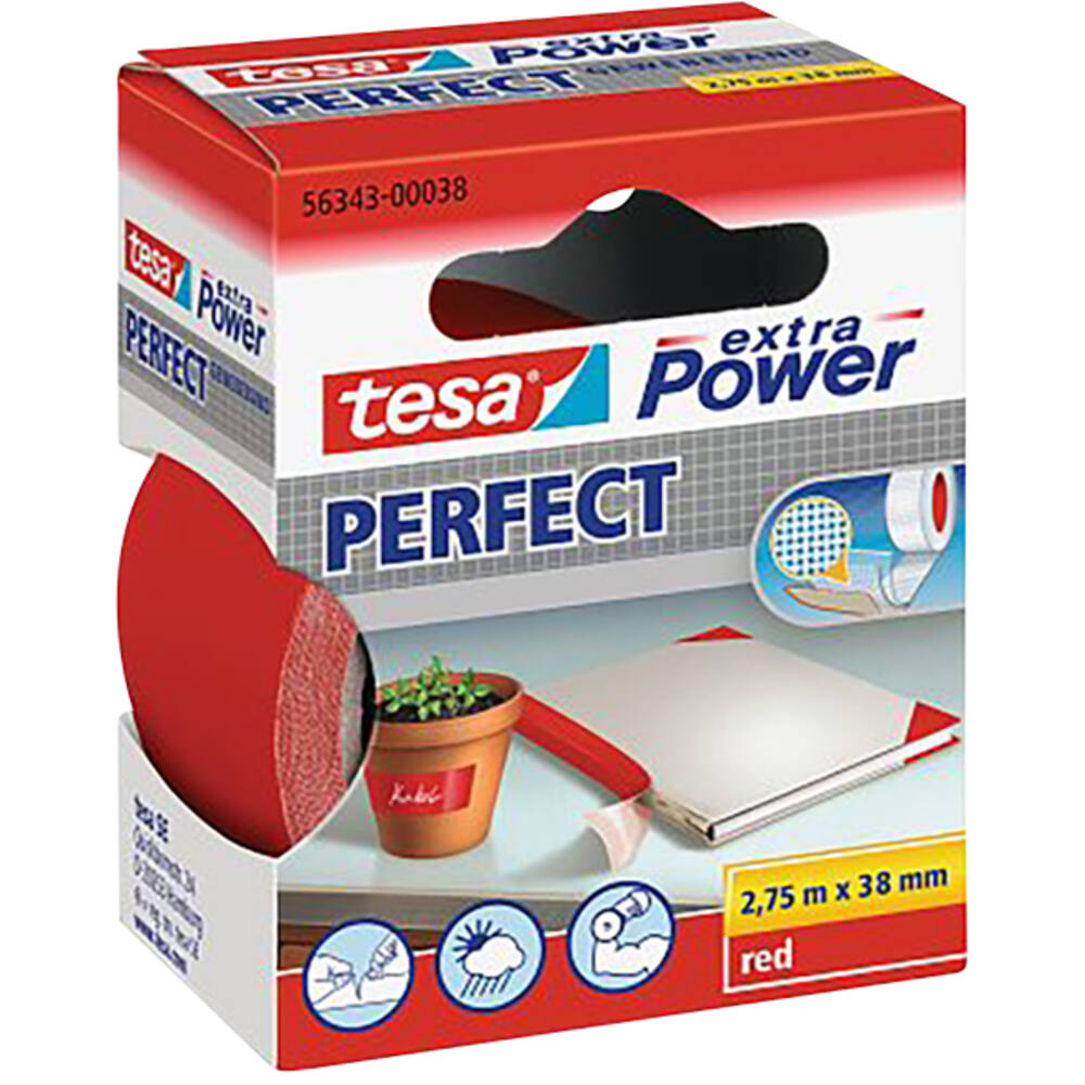Tesa Extra Power® Perfect 2.75M x 38 mm Rood