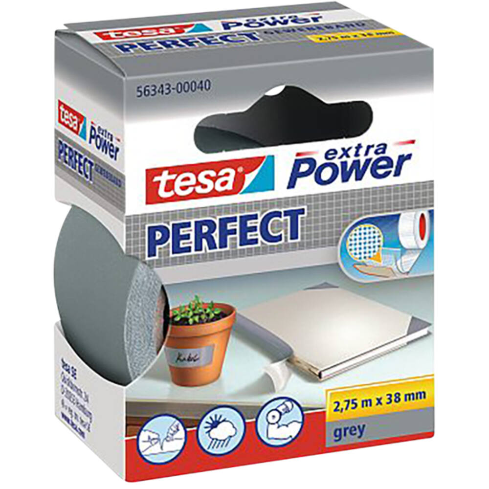 Tesa Extra Power® Perfect 2.75M x 38 mm Grijs