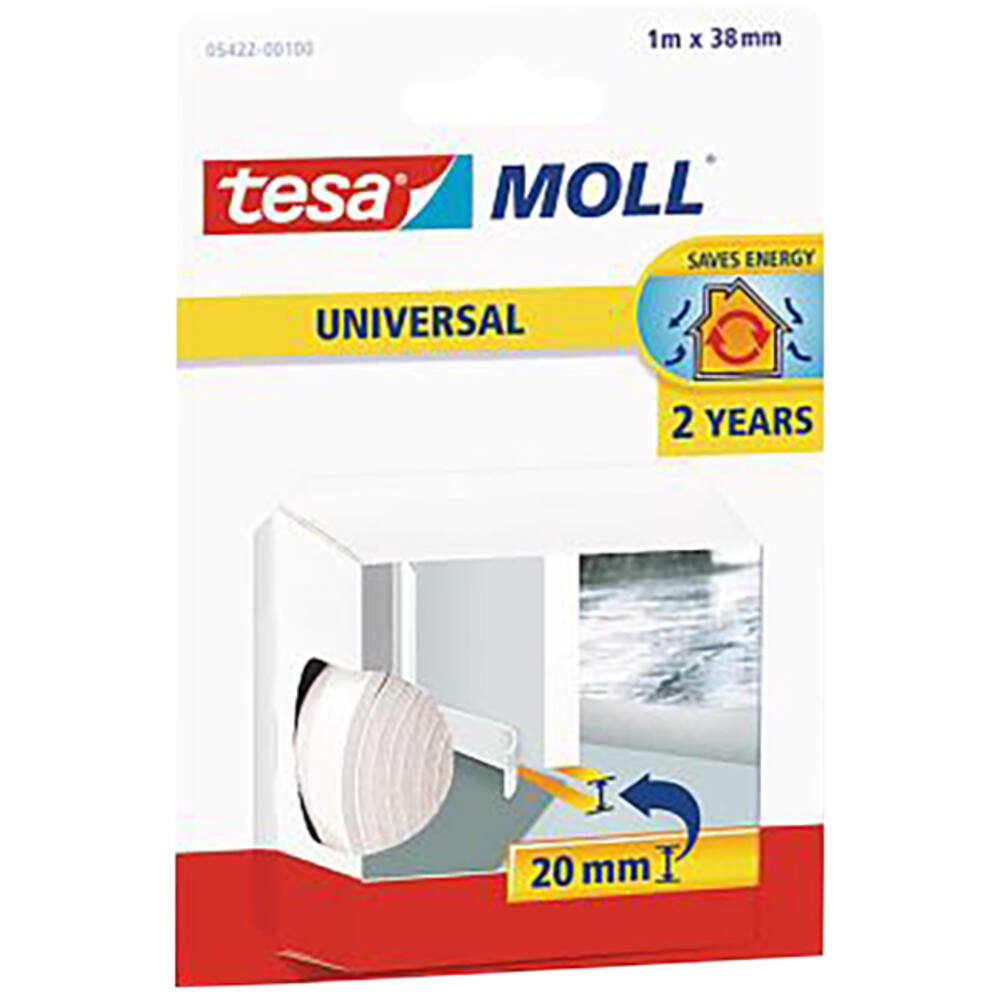 Tesa Tesamoll Universal Schuimstof Dorpelstrip 2Jr 1M x 38 mm Wit