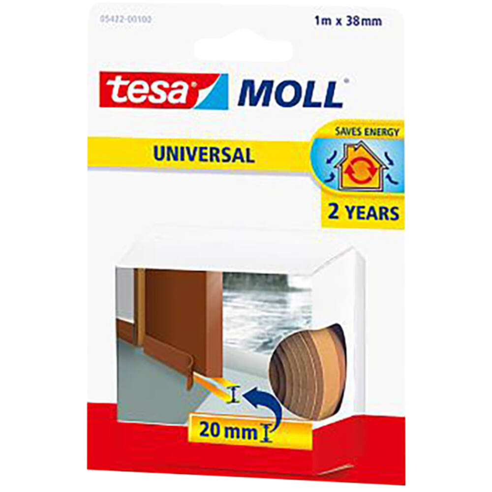 Tesa Tesamoll Universal Schuimstof Dorpelstrip 2Jr 1M x 38 mm Bruin