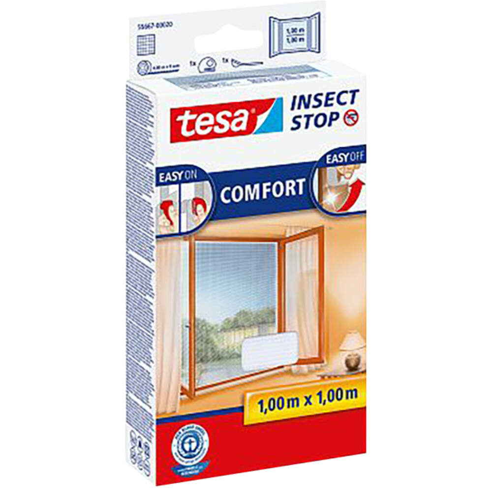 Tesa Comfort Vliegenhor Ramen 1M x 1M Wit
