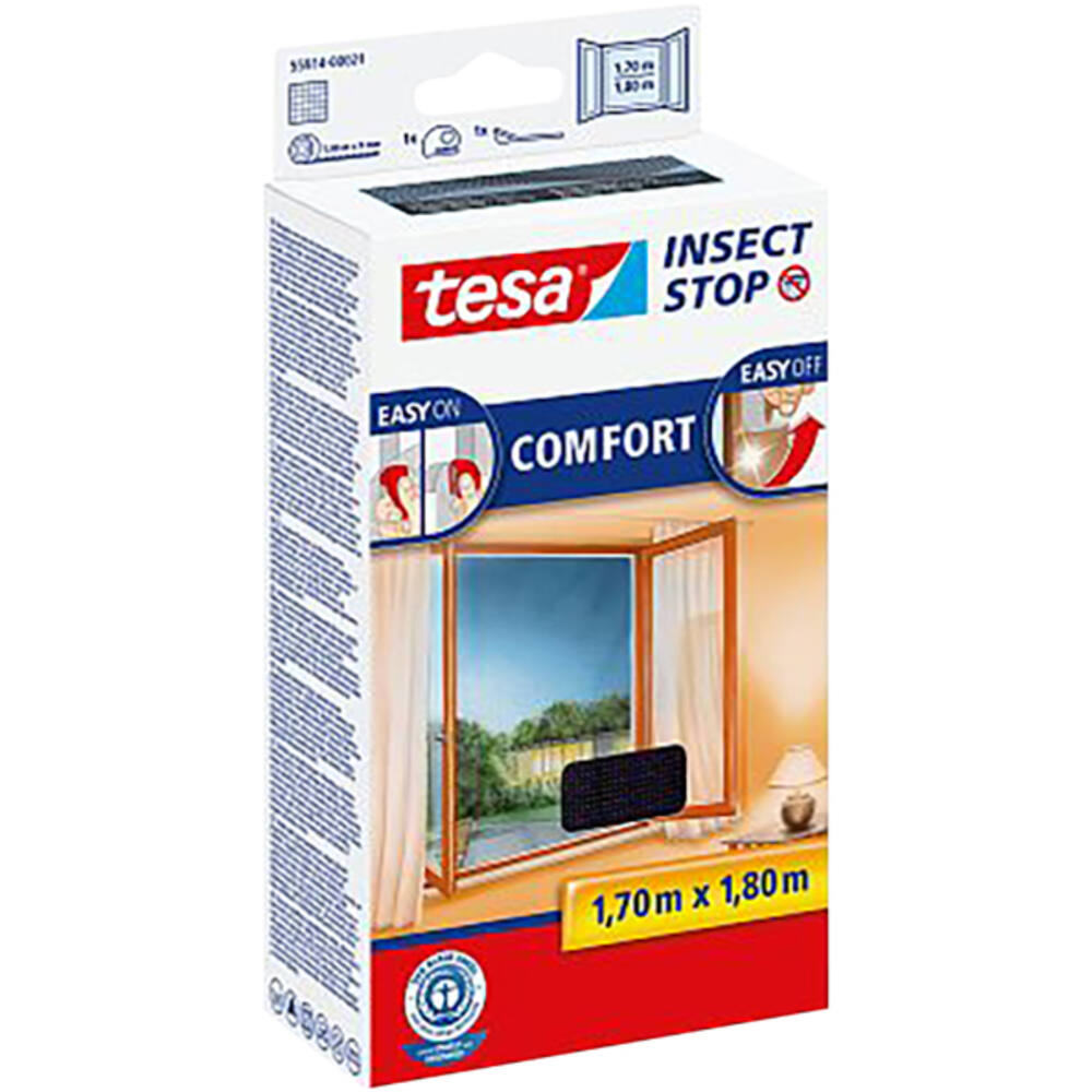 Tesa Comfort Vliegenhor Ramen 1,7M x 1,8M Zwart