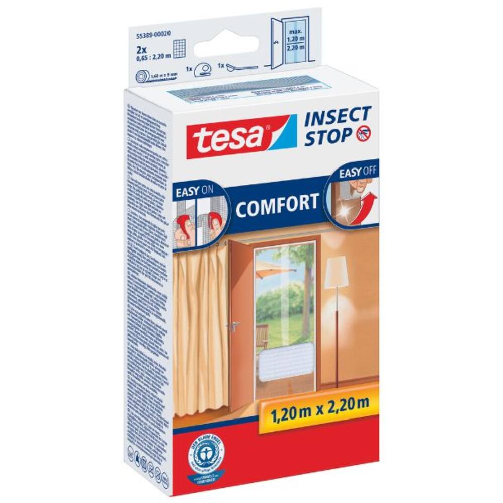 Tesa Comfortvliegenhor Deuren 2 x 0,65M x 2,2M Wit