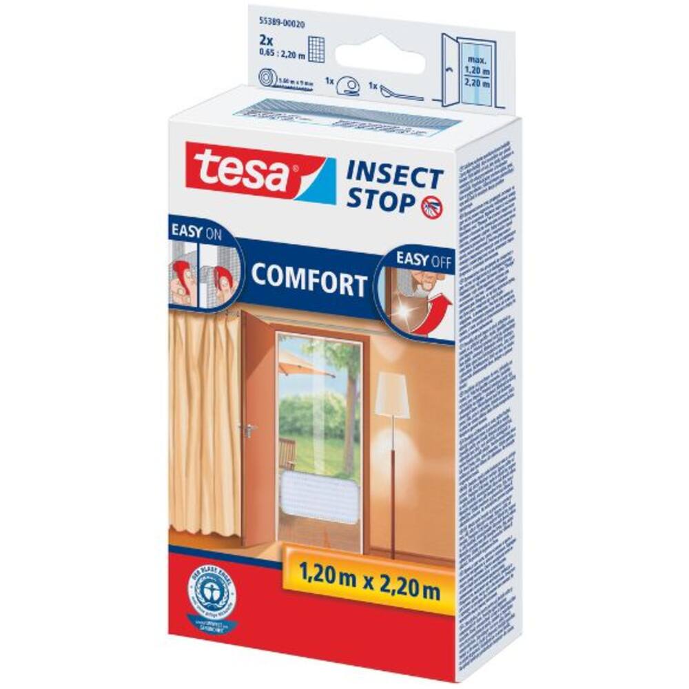 Tesa Comfortvliegenhor Deuren 2 x 0,65M x 2,2M Wit