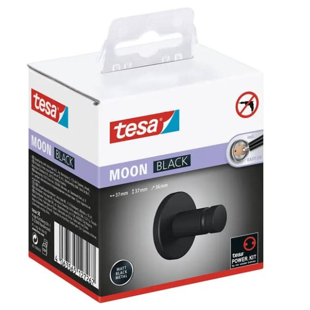 Tesa Moon Black Towel Hook 40563