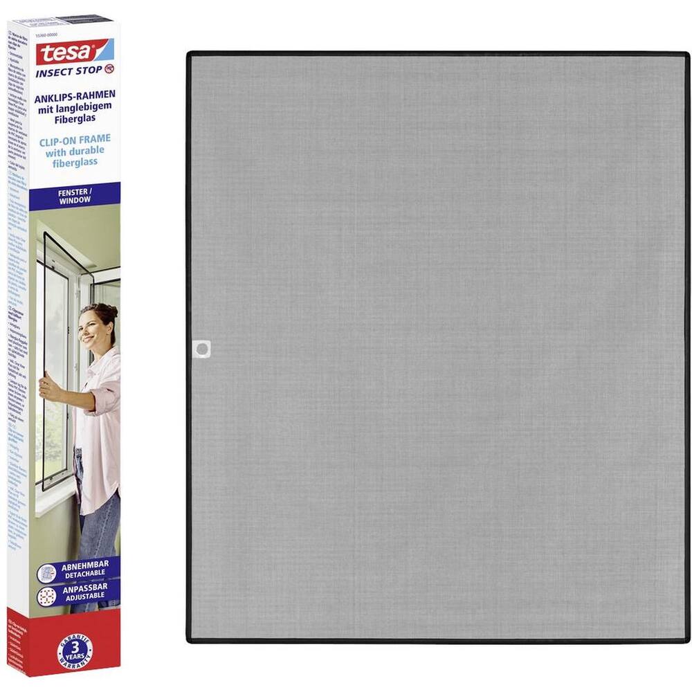 Tesa Insect Stop Clip-On Vliegenhor 1.2 M x1.4 M Antraciet