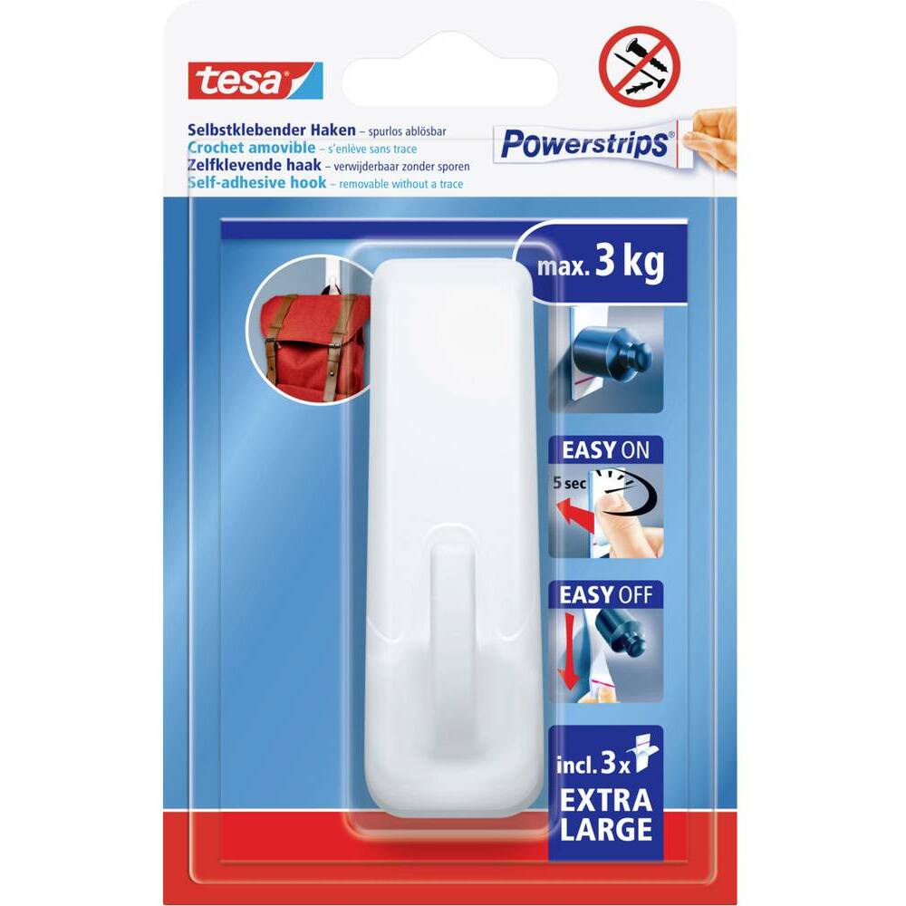 Tesa Powerstrips XL Lijmhaak Rechthoekig Wit