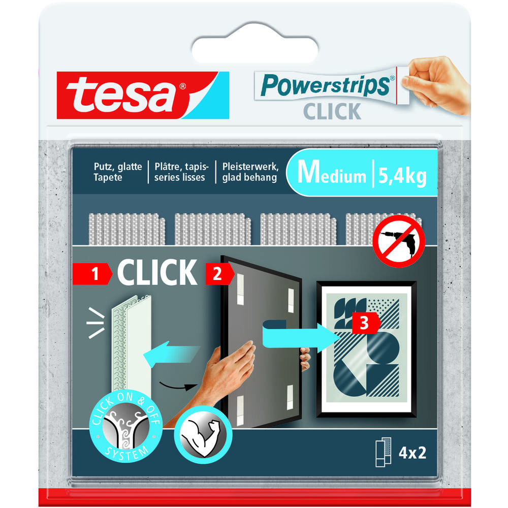 TESA POWERSTRIPS CLICK 4X2 M