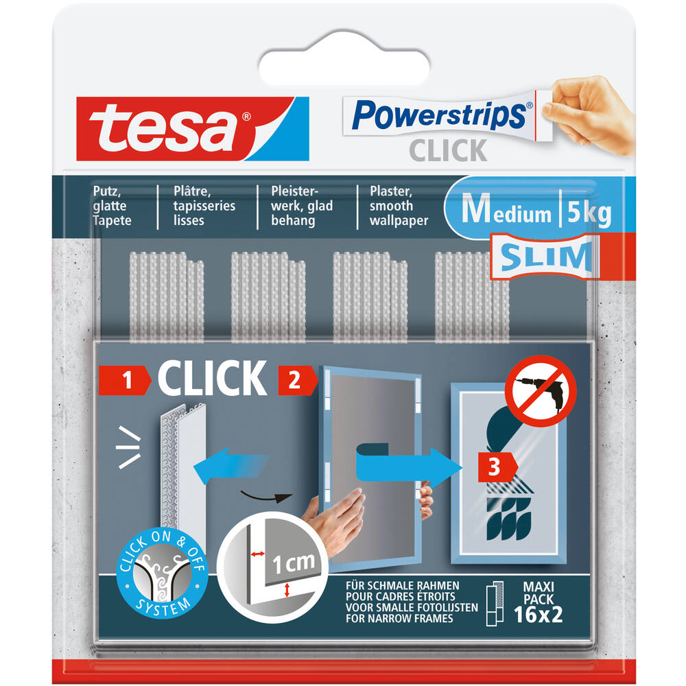TESA POWERSTRIPS CLICK 16X2 SLIM