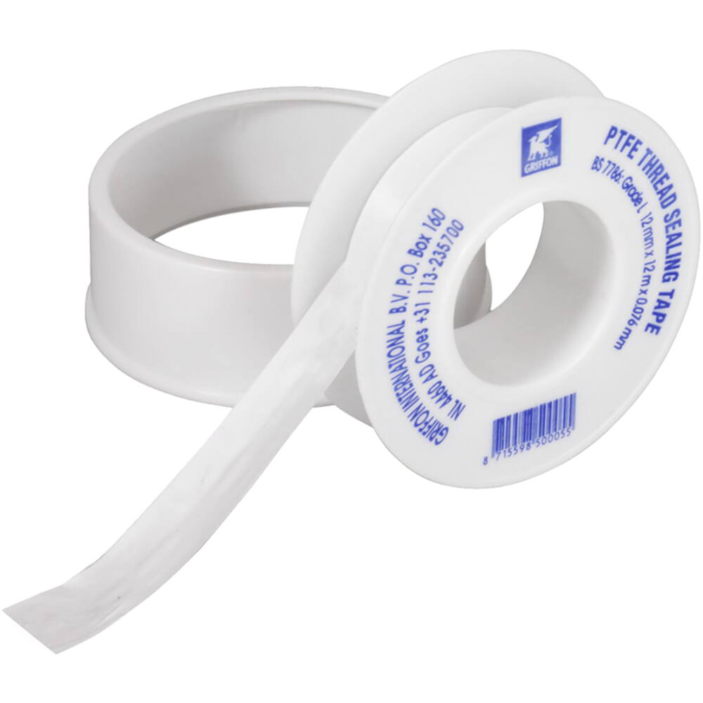 Griffon PTFE-Tape Waterleiding 12 mm x 12 m x 0,076 mm