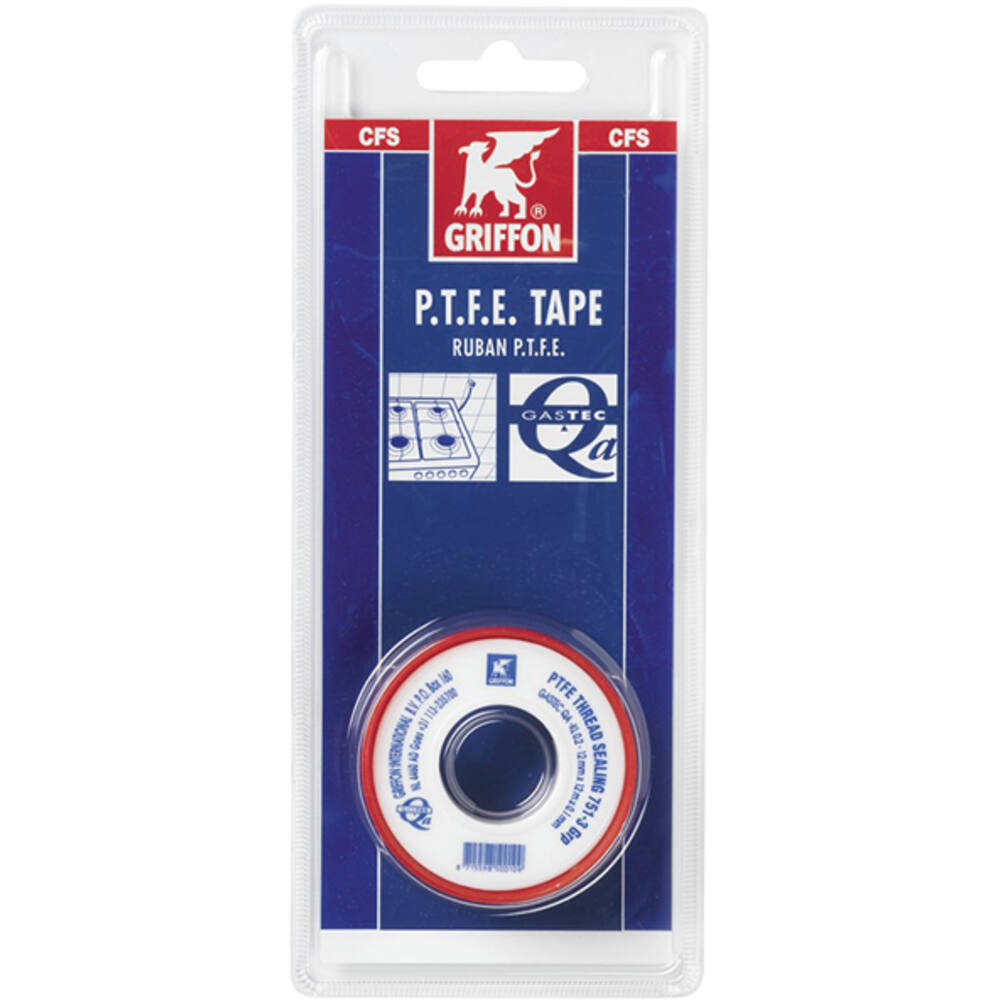 Griffon PTFE-Tape Gastec (Gasleiding) 12 mm x 12 m x 0,10 mm Blister