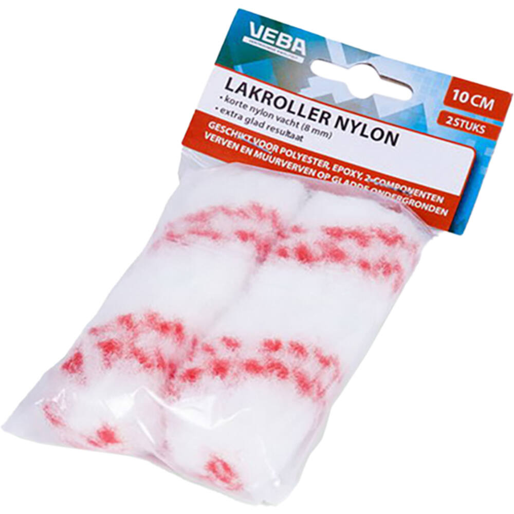 VEBA Verfrol Nylon 10 cm, Pool 6 mm, 2 st Ophangverpakking, Rood