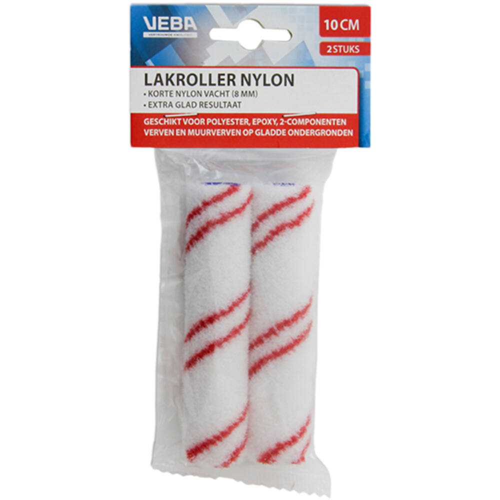 VEBA Verfrol Nylon 10 cm, Pool 6 mm, 2 st Ophangverpakking, Rood