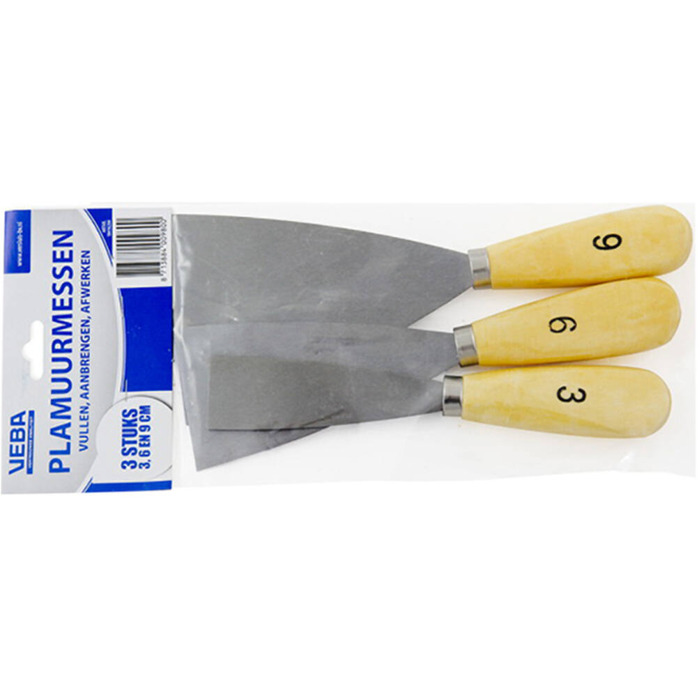 VEBA Plamuurmes Set 3-Delig (3cm, 6cm, 9 cm)