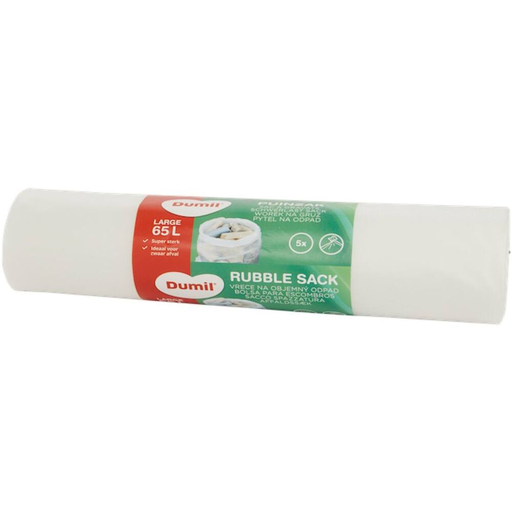 Dumil Puinzakken/grofvuilzakken Ldpe 65L 5 st Rol